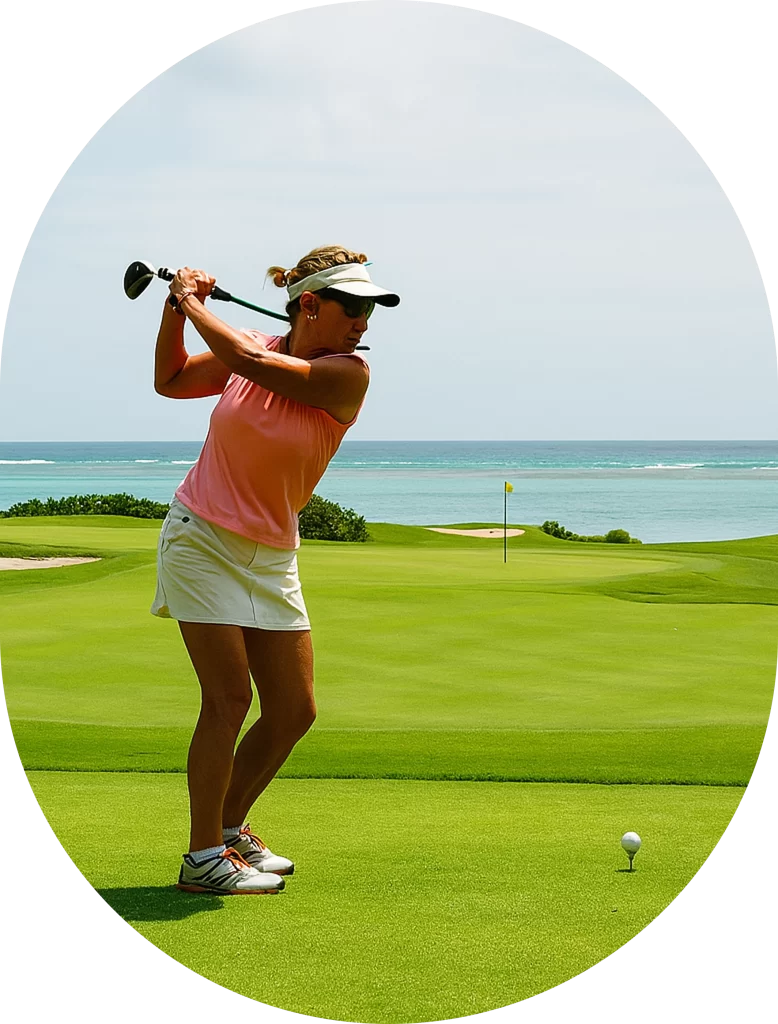 woman playing golf