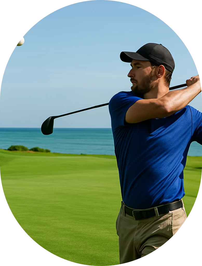 man playing golf
